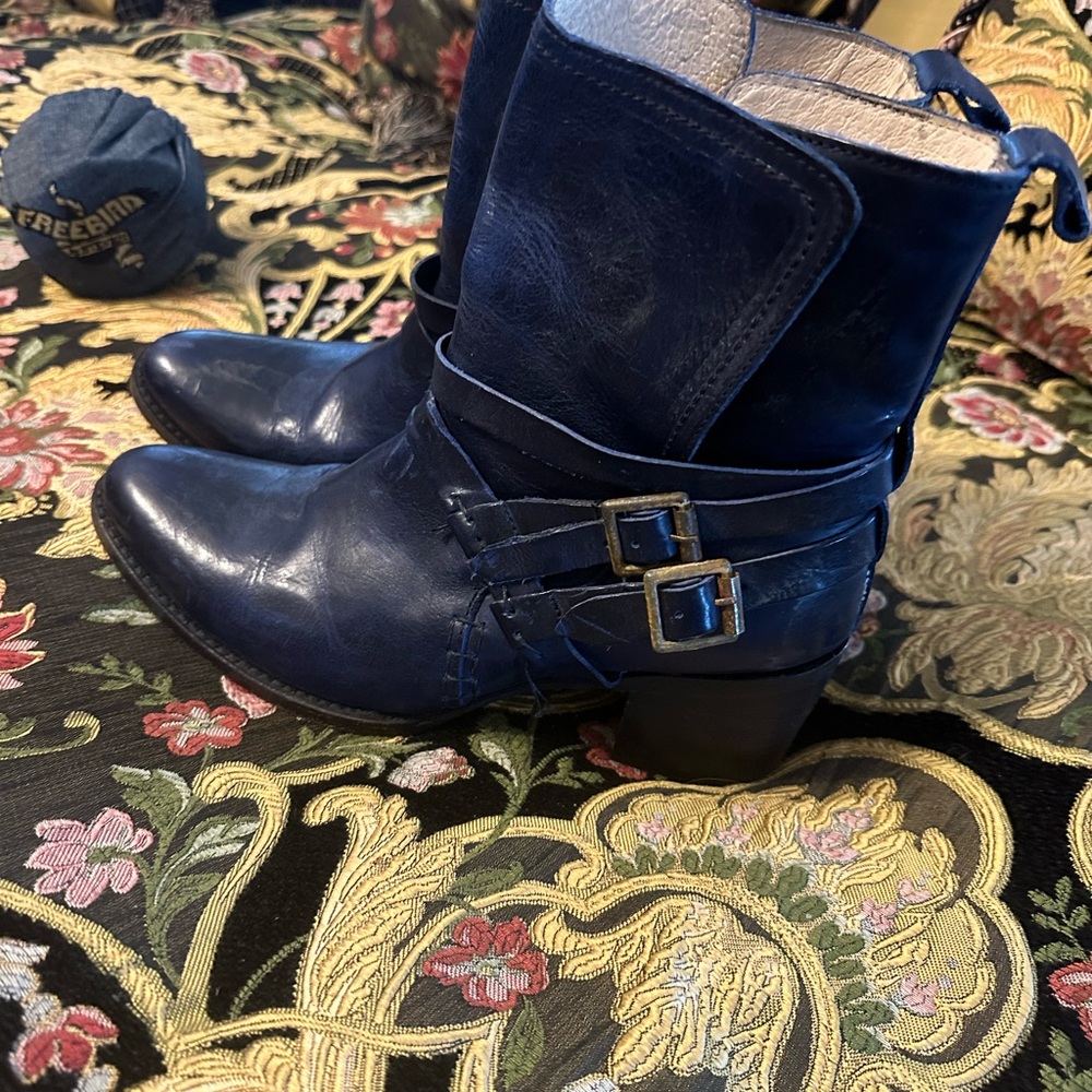 Freebird by Steven Dark Blue Heeled Boots